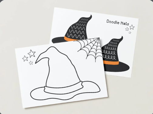 Room on the Broom/Halloween - pre-writing patterns & hat