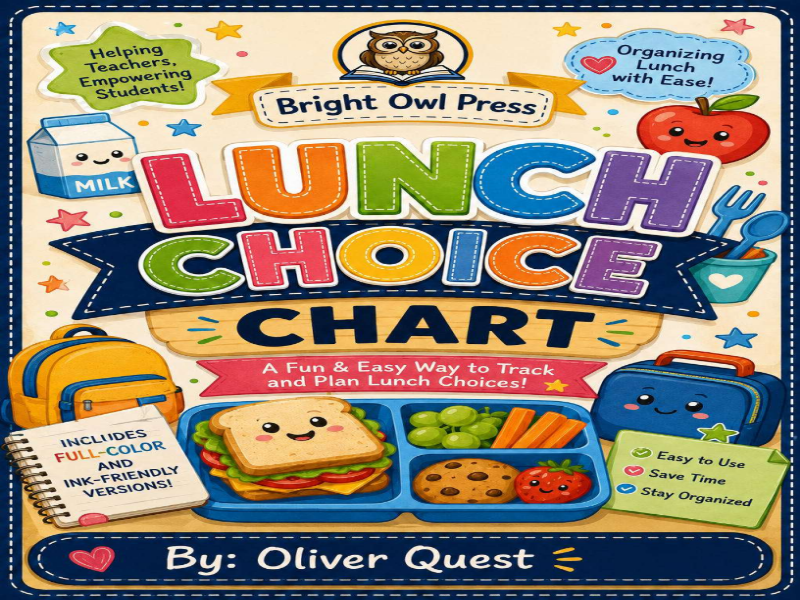 Back to School - Lunch Choice Charts