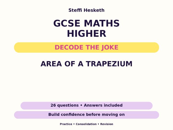 Area of a Trapezium | GCSE Decode the Joke + Answers