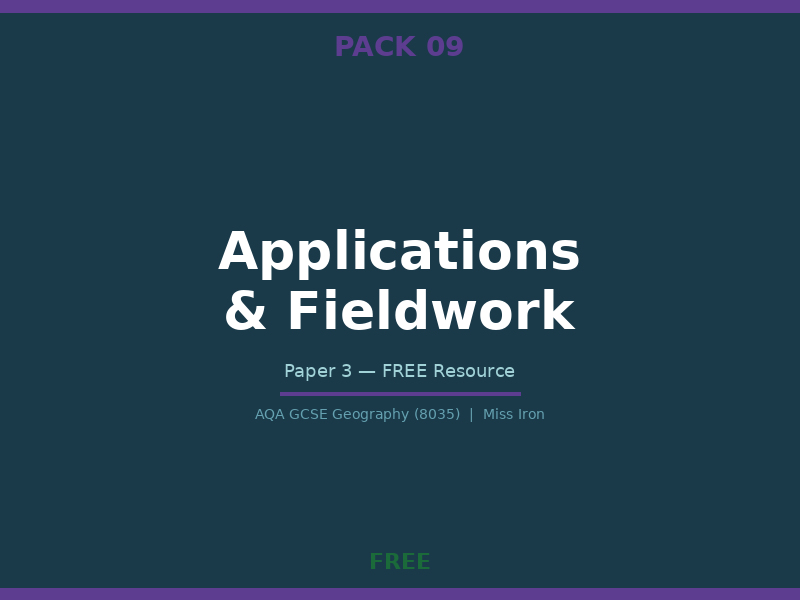 AQA GCSE Geography 8035 Fieldwork and Applications Guide | Paper 3