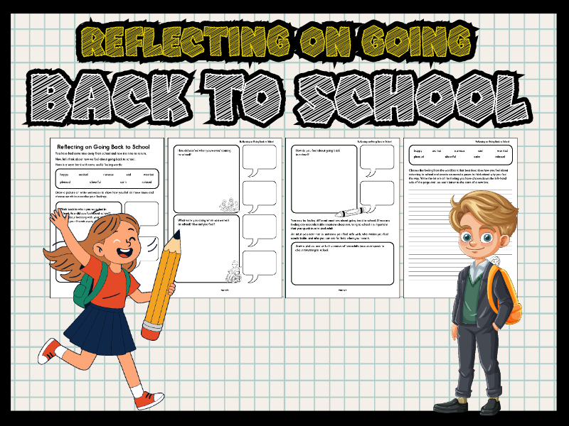 Back to School Reflection Journal | SEL Writing Activity & Feelings Worksheet