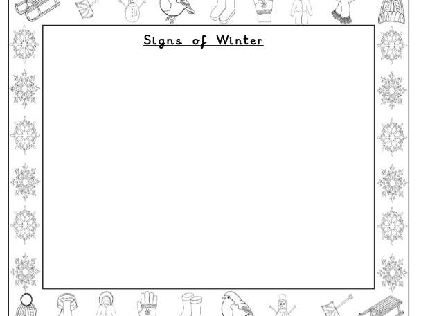 Year 1 Science - Signs of Winter Observation Worksheet