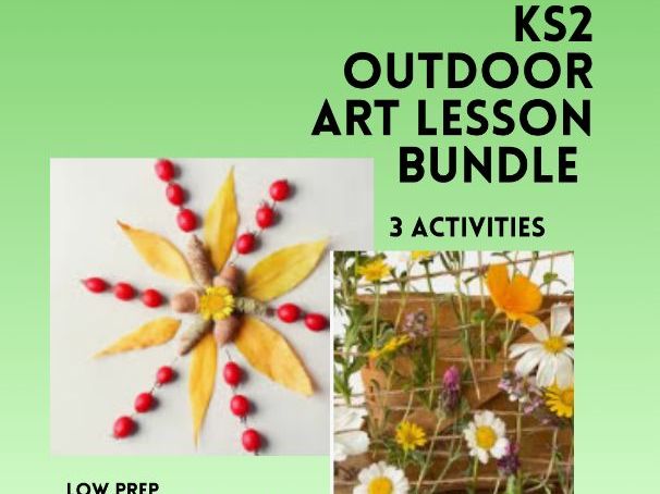 Outdoor Art Pack KS2 | 3 End of Year Activities | Land Art Weaving Chalk Mural
