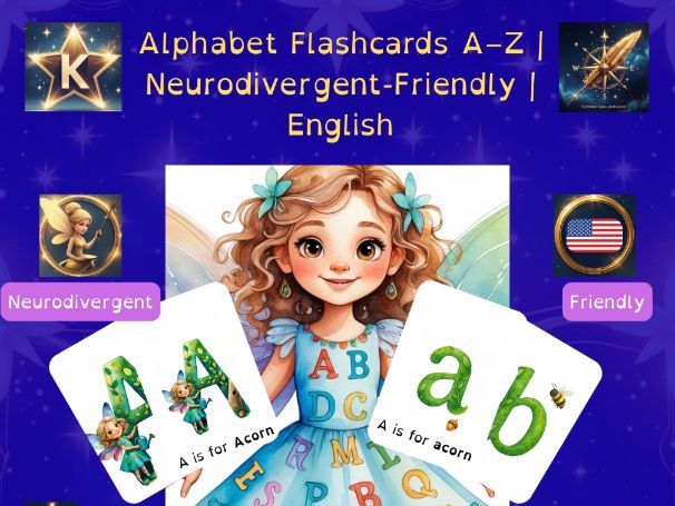 Alphabet Flashcards A–Z | Inclusive & Dyslexia-Friendly | With and Without Text | 104 Cards