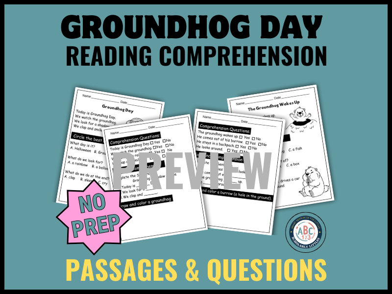 Kindergarten Groundhog Day Reading Passages