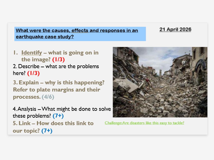 What were the causes, effects and responses in an earthquake case study?