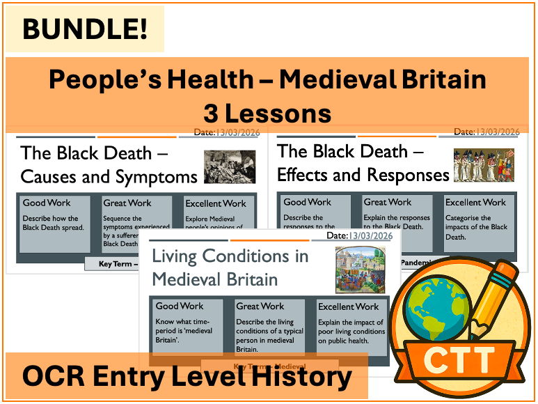 OCR Entry Level History - People's Health - Medieval Britain - 3 Lessons