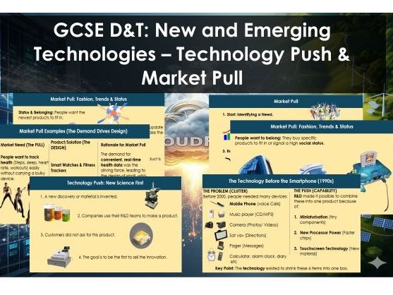 GCSE D&T: New and Emerging Technologies – Manufacturing Scale, CAD/CNC & Modern Efficiency (JIT, Lea