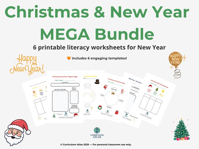 Christmas & New Year MEGA Bundle | 30+ Literacy & Writing Templates