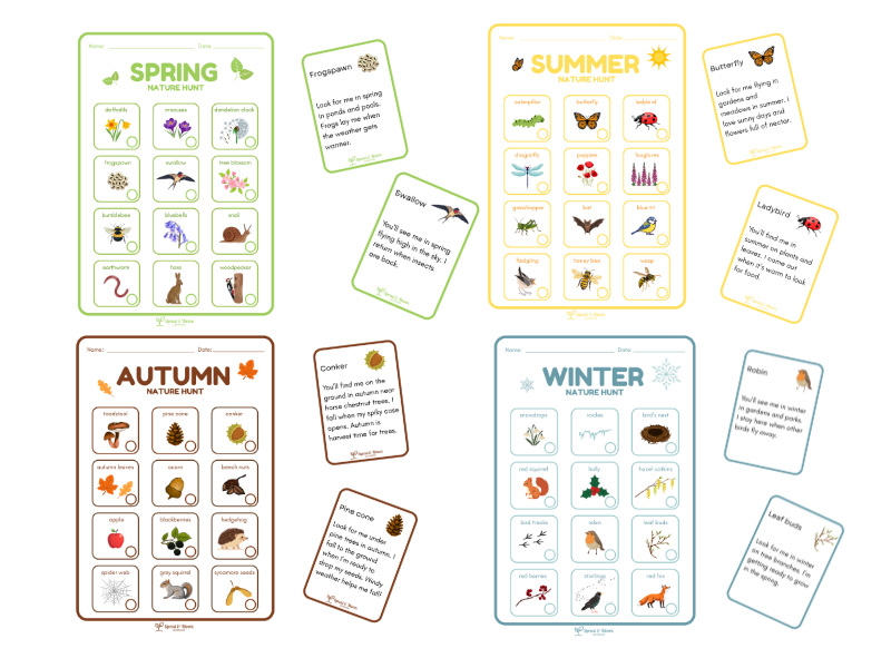 Four Seasons Nature Hunt Bundle – Outdoor Learning Activities KS1 and EYFS
