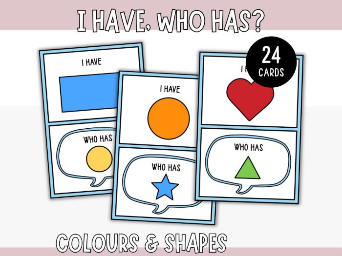 I Have, Who Has? - Colours and Shapes Game for Kids