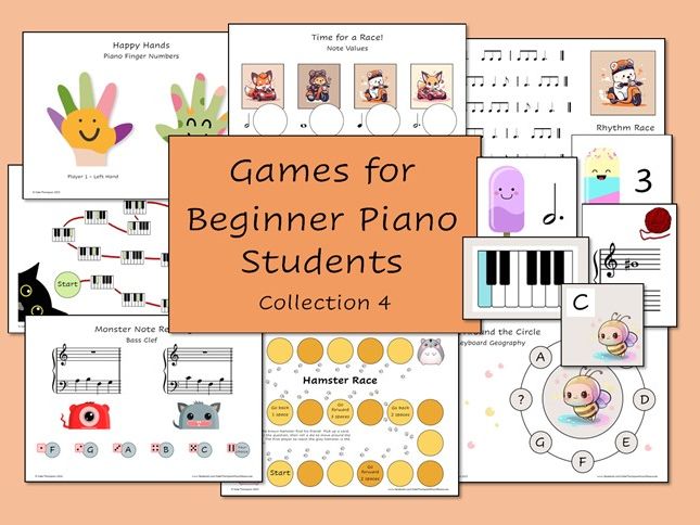 Games for Beginner Piano Students (Collection 4)
