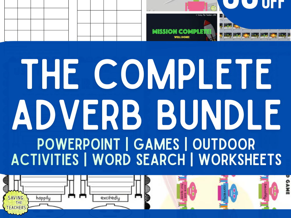 Adverbs Activity Bundle | Games, Worksheets, PowerPoint & Outdoor Activities | Year 3–5 English