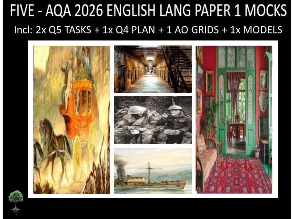 FIVE - AQA PAPER 1 | 2026 FULL MOCKS | Q5 TASKS | Q4 PLAN |AO GRIDS | MODELS