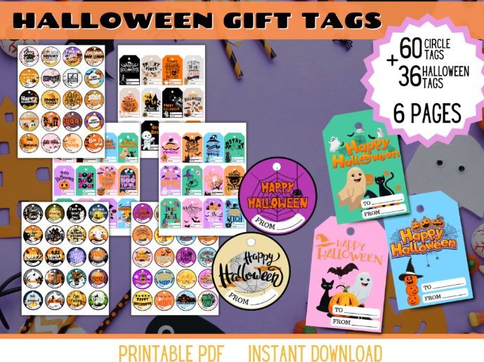 Summerween Gift Tags | 84 Printable Halloween Tags for Summer School, Classroom Treats & Parties