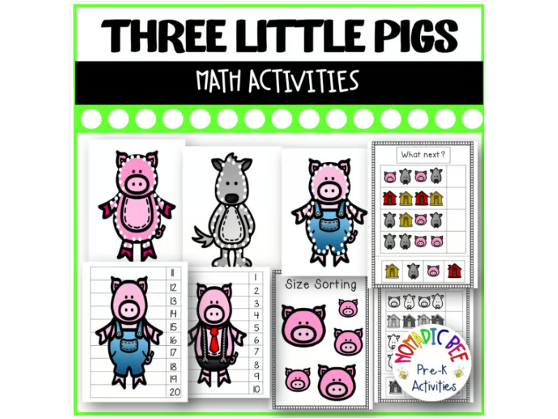 'The Three Little Pigs' Math Centers