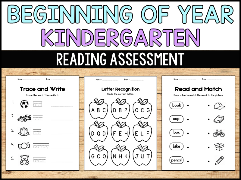 Kindergarten beginning of the year Reading assessment | No prep Phonics