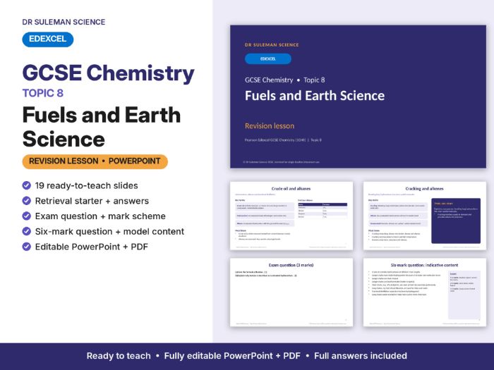 Edexcel GCSE Chemistry Topic 8 Fuels & Earth Science Revision Lesson