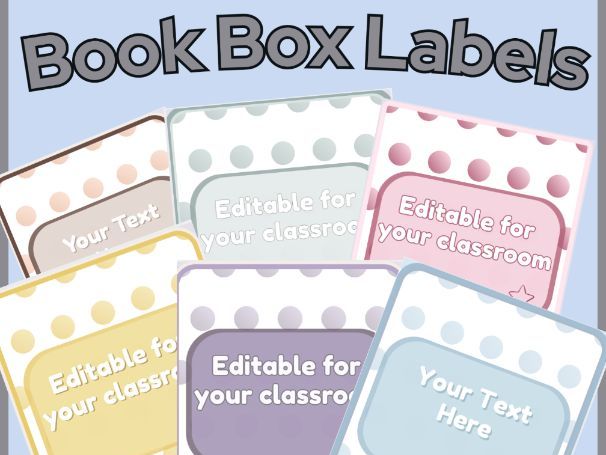 Editable Classroom Book Box Labels – Poppins Font | Colour-Coordinated  Labels
