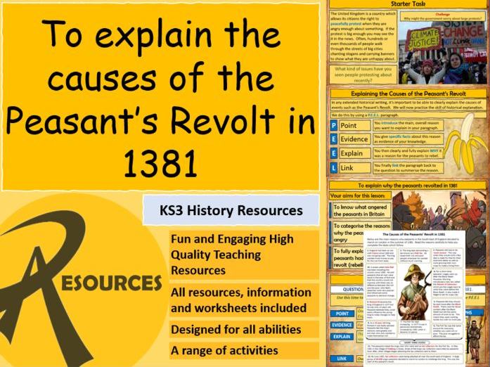 KS3 History The Causes of the Peasant's Revolt 1381 Teaching Resources