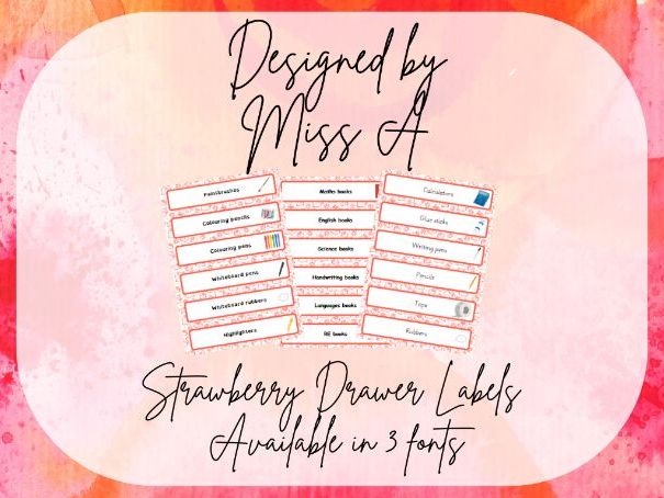 Strawberry Drawer Labels