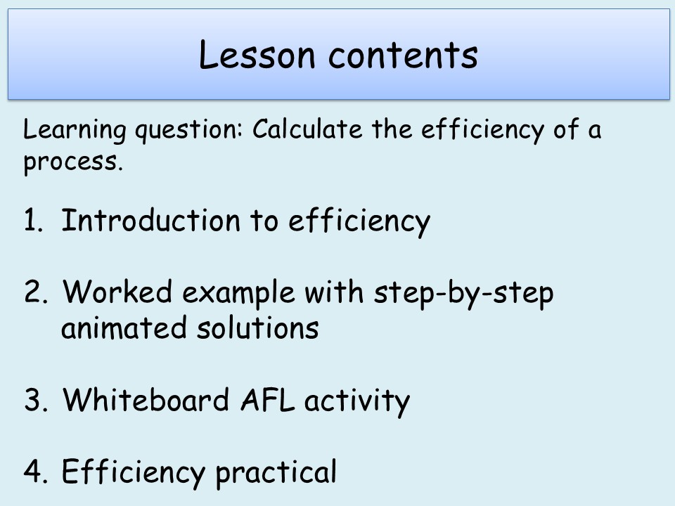 AQA (A-Level) 10.4 Efficiency