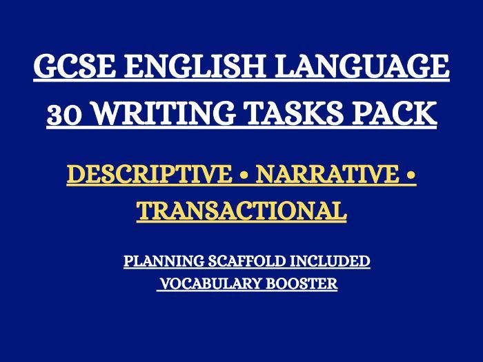 GCSE English Language Writing Pack – 30 Exam-Style Prompts + Planning & Vocabulary Guide