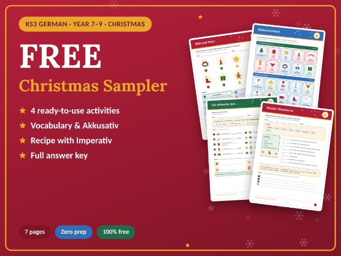 FREE KS3 German Christmas Activities Sampler