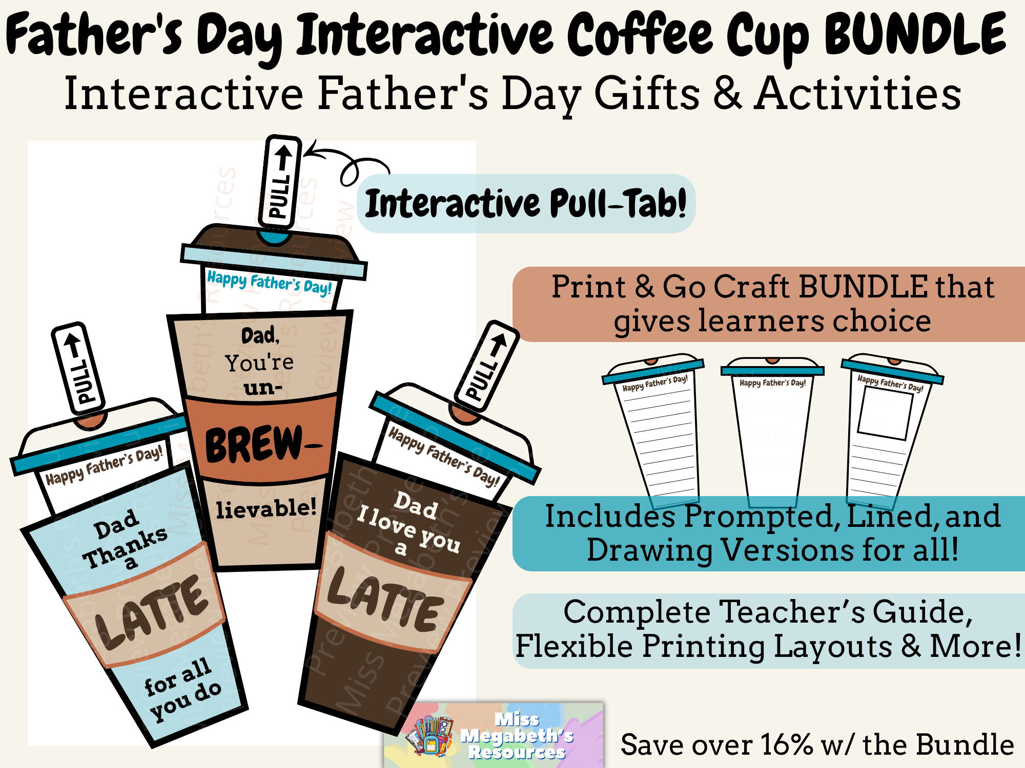 Father's Day Interactive Coffee Cup Bundle | Multi-Design Keepsake BUNDLE