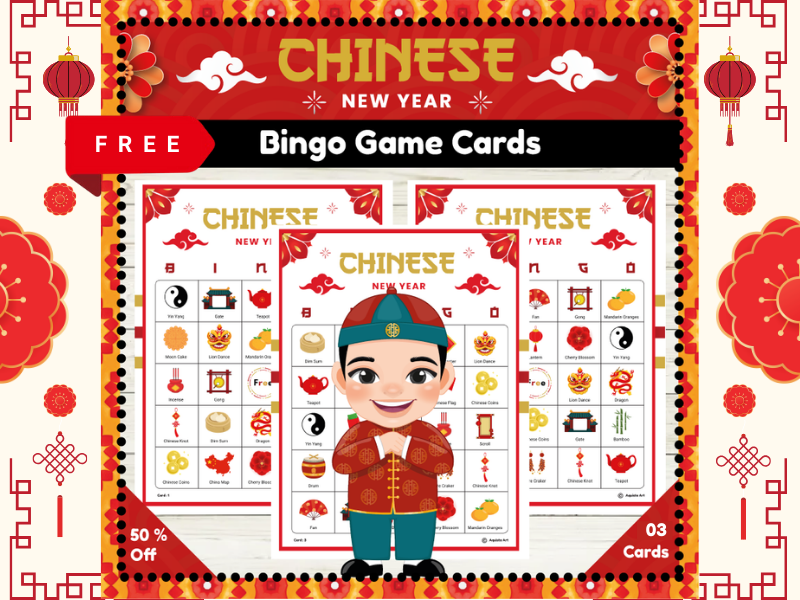 Chinese New Year Bingo Game Cards : Engaging and Educational | Free Version