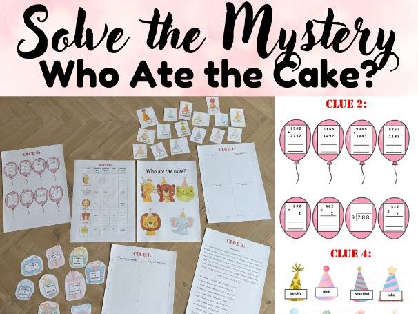 Who Ate the Cake? Year 4 Maths and English Mystery Activity