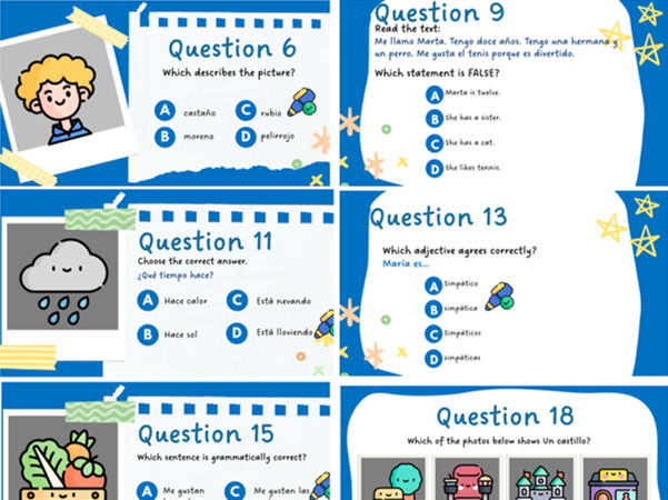 Spanish end of the year quiz - Y7 - Viva 1
