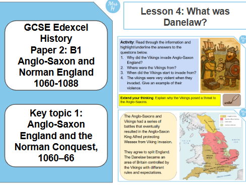 What was Danelaw? Lesson 4 - GCSE History Edexcel Paper 2 - Normans (B1)