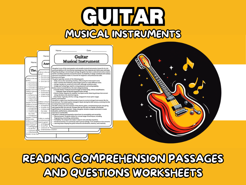Musical Instruments Reading Comprehension Passages and Questions ...