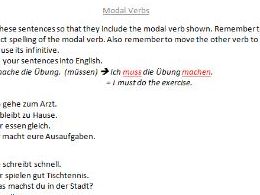 worksheet to practise German modal verbs