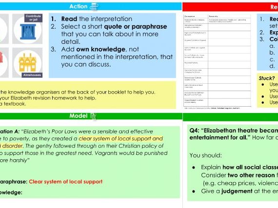 Elizabethan England GCSE Revision Lesson PowerPoint (AQA 9–1) – Full Workbook Companion