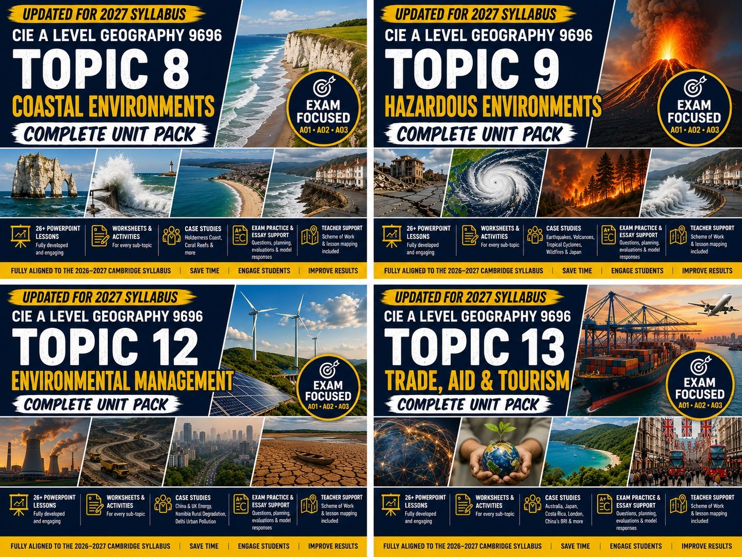 CIE A LEVEL GEOGRAPHY 9696 A2 MEGA BUNDLE + REVISION & EXAM SKILLS PACK