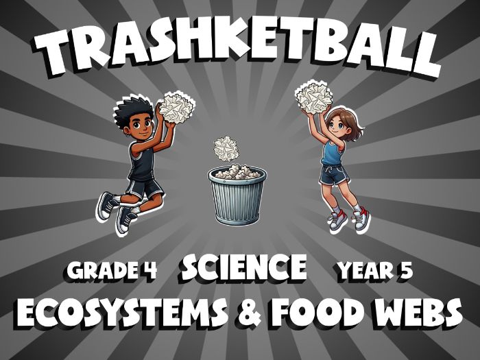 Ecosystems & Food Webs TRASHKETBALL Science Game | No-Prep Year 5 Review Activity