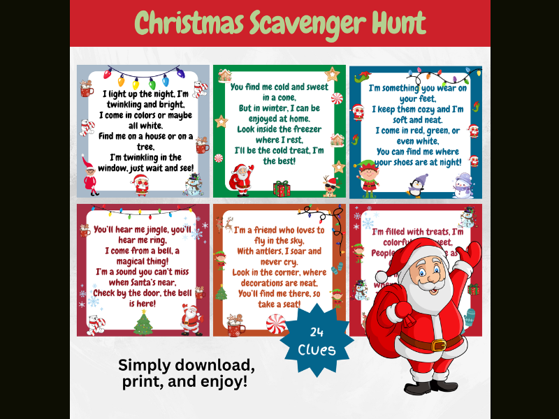 Christmas Scavenger Hunt Printable for Kids