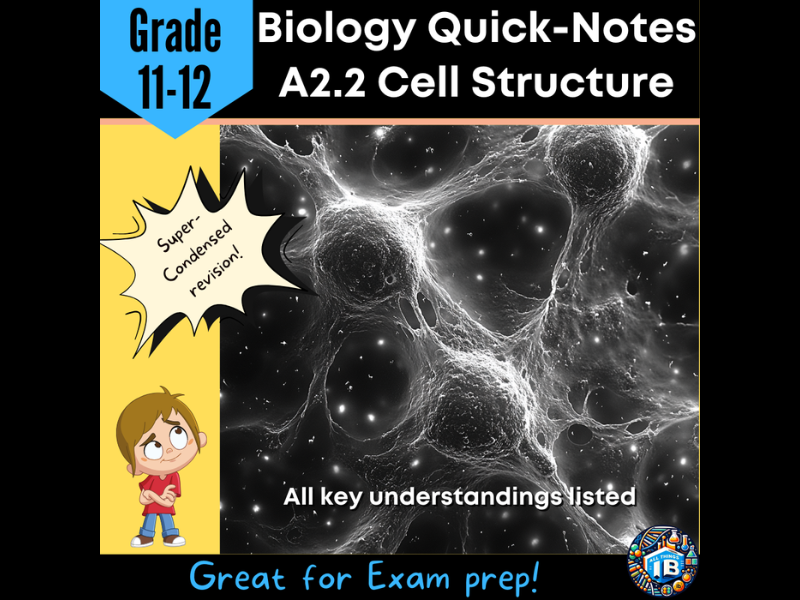 IB DP Biology A2.2 Cell Structure Condensed Topic Notes 2026