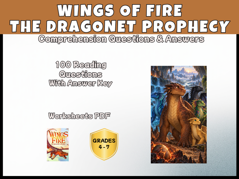 Wings of Fire Dragonet Prophecy Reading Comprehension Questions | KS2 KS3 Novel Study Years 5-8