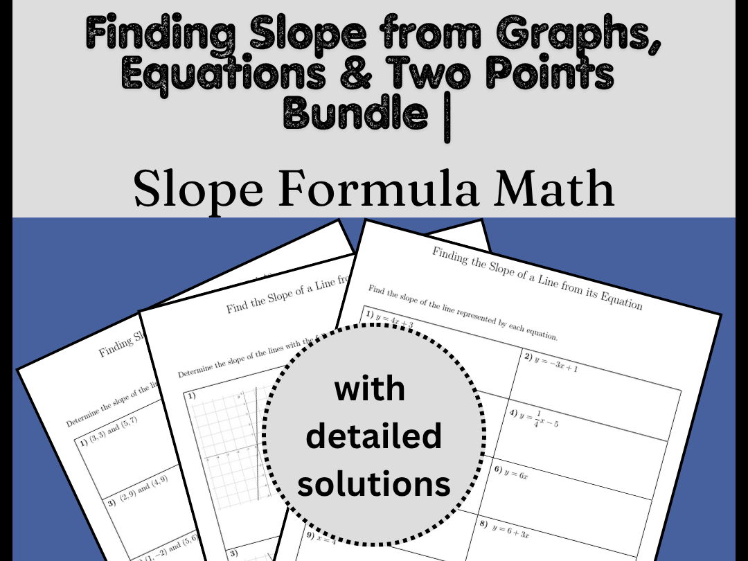 Finding Slope from Graphs, Equations & Two Points Bundle | Slope Formula Math