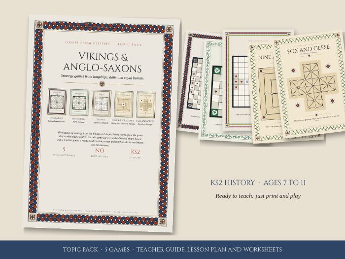 Vikings and Anglo-Saxons KS2 Topic Pack: Lesson Plan, Worksheets and 5 Viking Board Games