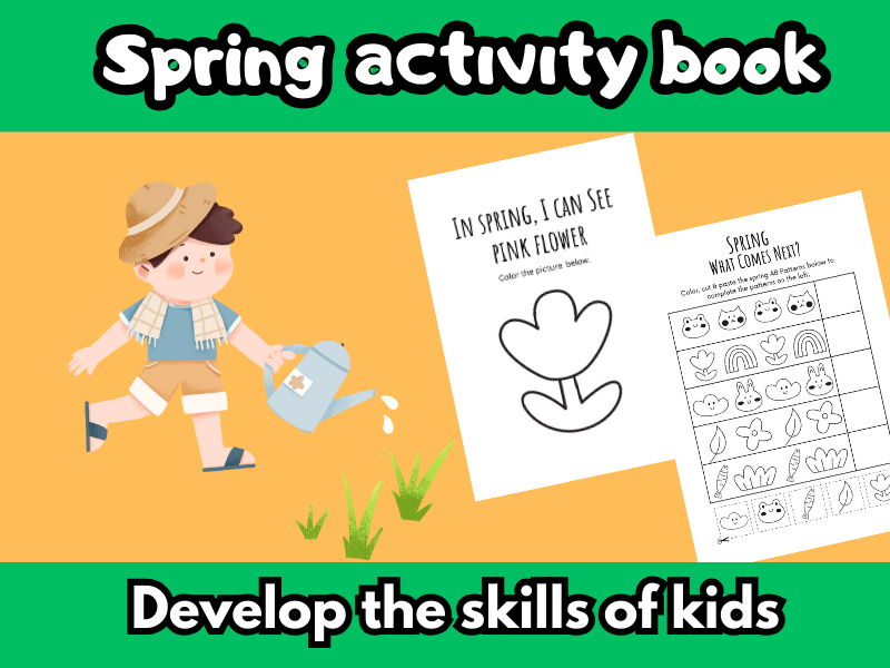 Spring Activity Book: Sequencing, Coloring & Fine Motor Skills Development Pack