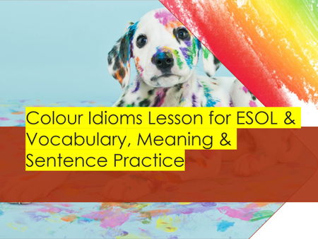 Colour Idioms Lesson for ESOLVocabulary, Meaning & Sentence Practice