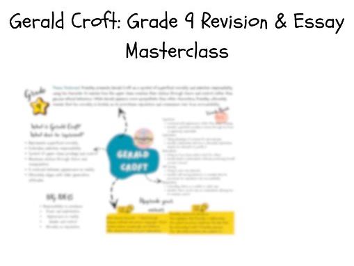 Grade 9 Gerald Croft Essay Plan | An Inspector Calls GCSE (Eduqas/WJEC)