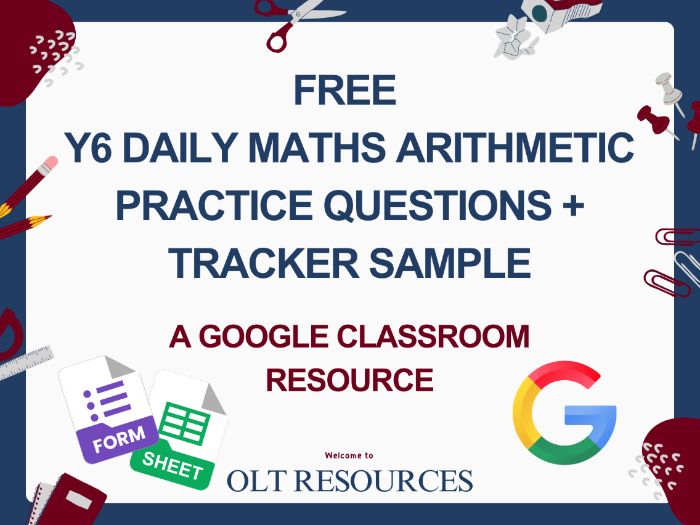 FREE Year 6 Daily Maths Arithmetic Practice Questions Forms and Tracker ...