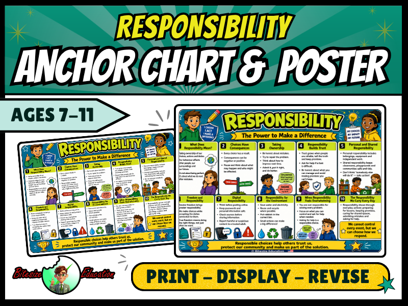 Responsibility | Anchor Chart & Poster | Year 3 and 4
