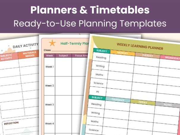 Teacher and Parent Planner Pack | Planners, Timetables and Trackers
