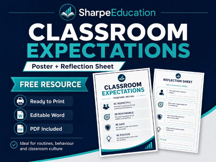 Classroom Expectations Poster & Reflection Sheet